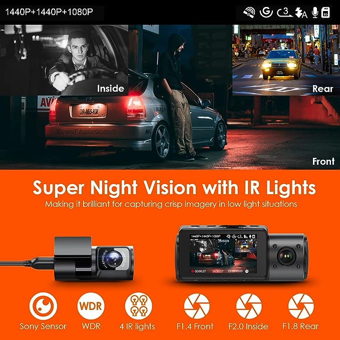 Vantrue N4 3 channel 4K dash cam feature review