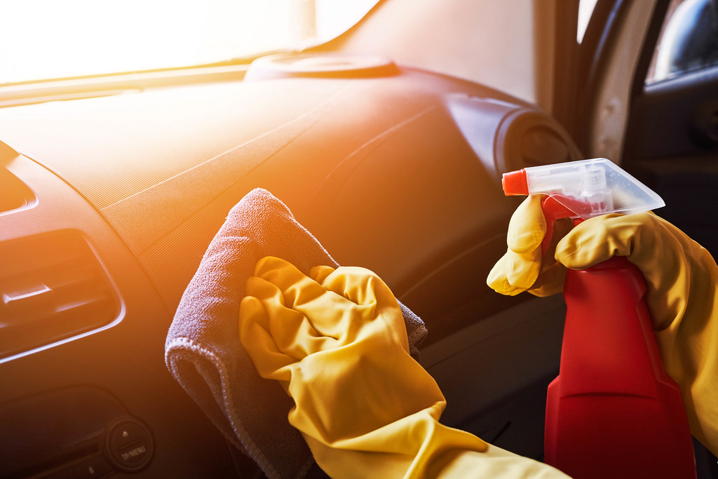 Detailing the interior of a car