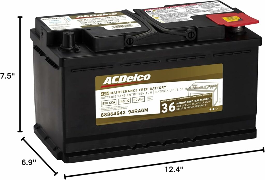 ACDelco Gold 94RAGM (88864542) 36 Month Warranty AGM BCI Group 94R Battery